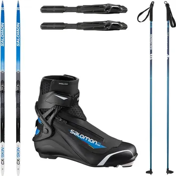 Běžky SALOMON CX eSKIN Hard se stoupacím pásem a vázáním + boty Salomon Pro Combi + hole