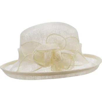 Šála SEEBERGER Cloche smetanový slavnostní klobouček s ozdobou - ze sisálové slámy Velikost: Unisize (S-XL)