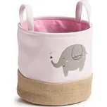 ZELLER Dětský úložný box motiv slon, růžový 25x25cm