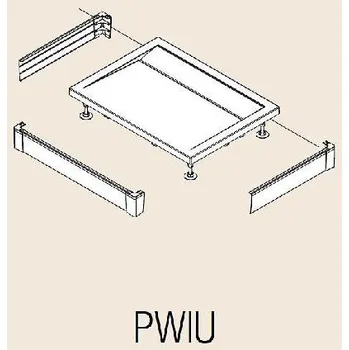 Sprchová vanička RONAL ILA - Hliníkový přední panel pro obdélníkovou vaničku, U-panel, 3 strany, 800 x 900 mm - barva černá matná PWIU800908006