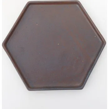 Květináč Keramická podmiska H53 -18,5 x 17 x 1 cm - hnědá