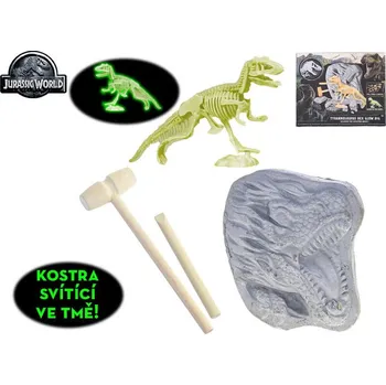 Mikro Jurský svět Sada pro tesání kostry T-Rexe svítící ve tmě s doplňky