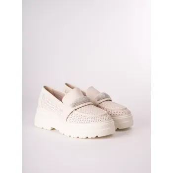 Dámské mokasíny Pass mokasíny béž štras