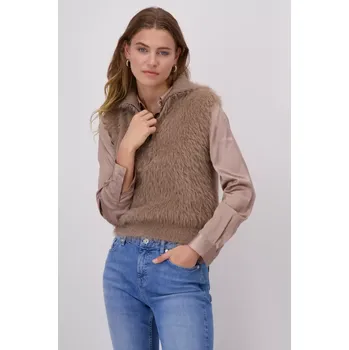 Dámská vesta MONARI cozy glamour dámská vesta hnědá