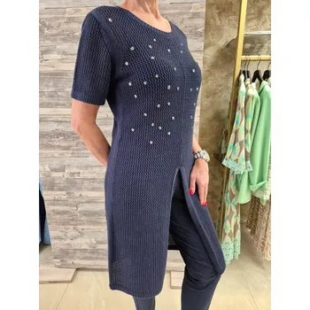 Dámský svetr TUZZI ESSENTIALS dámský svetr dlouhý tmavomodrý