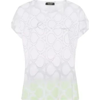 TUZZI POOLSIDE GLAMOUR dámské triko šedobílozelené