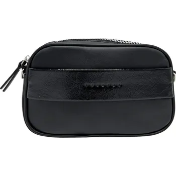 Kabelka Kožená ledvinka Rene hladká Barva: Černá + lak