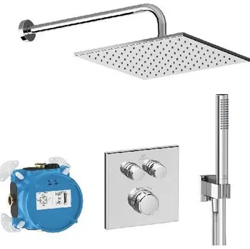 Sprchový set Ideal Standard CeraTherm Navigo - Sprchový set s termostatem pod omítku, s tělesem, 30x30 cm, chrom A7773AA