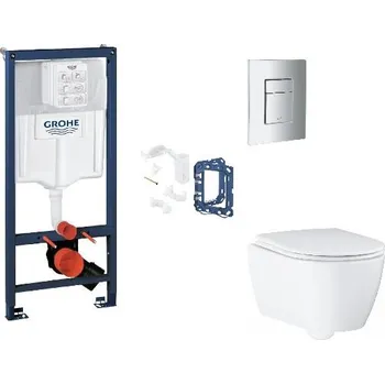 WC sada Grohe Rapid SL - Set předstěnové instalace, klozetu, sedátka SoftClose, tlačítka Skate Cosmopolitan a sady pro vhazování tablet, matný chrom SANI11BB2140