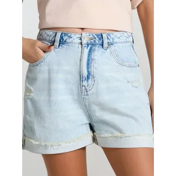 Dámské kraťasy Sinsay - Džínové kraťasy mom - modrá - 740DB-05J - 740DB-05J-32