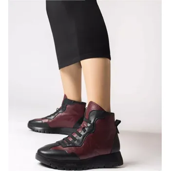 Dámská zimní obuv WONDERS dámské kotníkové boty bordo