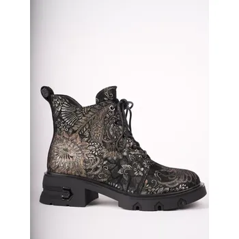 Dámská zimní obuv EPICA flowers dámské kotníkové boty černé zlaté