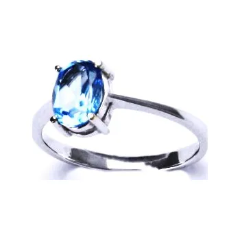 Prsten Zlatý prsten, přírodní topaz swiss, bílé i žluté zlato - T 1245