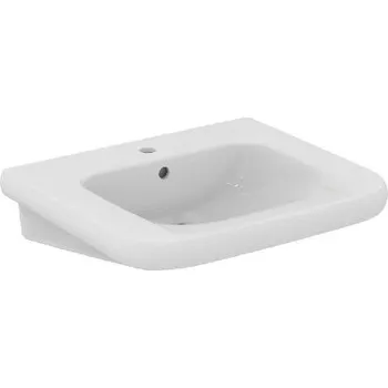 Umyvadlo Ideal Standard Contour 21+ - Umyvadlo bezbariérové 65x56 cm, s přepadem, otvor pro baterii, SmartGuard+, bílá E3622HY