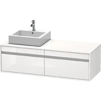 Koupelnový nábytek Duravit Ketho - Umyvadlová skříňka 43x140x55 cm, levá, 2 zásuvky, lesklá bílá KT6697L2222