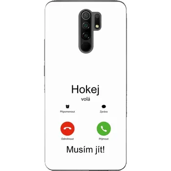 Pouzdro na mobilní telefon Gelový kryt mmCase na Xiaomi Redmi 9 - hokej volá bílé pozadí
