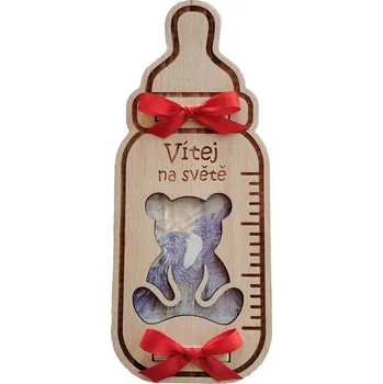 Obálka Dřevěná obálka na peníze - Vítej na světě