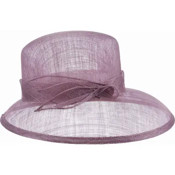 Šála SEEBERGER Cloche ametyst slavnostní klobouk s ozdobou - ze sisálové slámy Velikost: Unisize (S-XL)