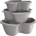 Prosperplast Květináč na bylinky RESPANA TRIO šedý kámen 47 cm