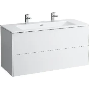 Laufen Pro S - Skříňka s dvojumyvadlem, 120x61x50 cm, 2 zásuvky, lesklá bílá H8649632611071