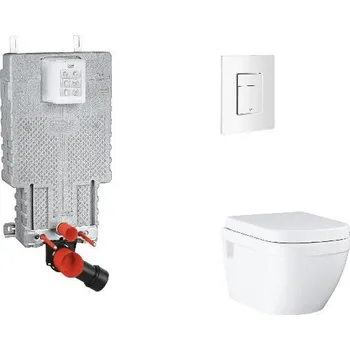 Klozet Grohe Uniset - Set předstěnové instalace, klozetu, sedátka SoftClose a tlačítka Skate Cosmopolitan, alpská bílá SANI15BB3109