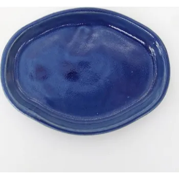 Květináč Keramická podmiska H05 -11 x 8,5 x 1 cm - modrá