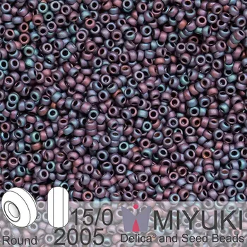 Korálek Korálky Miyuki Round 15/0. Barva 2005 Matte Met Dk Raspberry Iris. Balení 3g