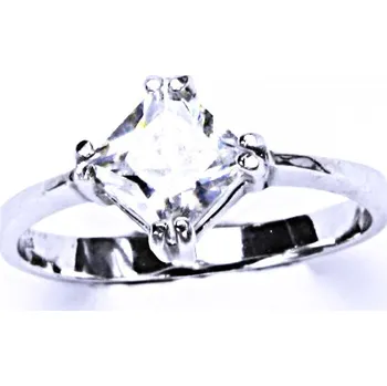 Prsten Zlatý prsten, čirý zirkon , bílé i žluté zlato -T 1257