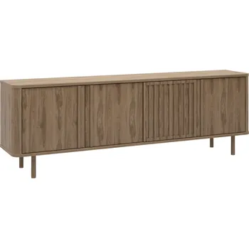 Televizní stolek Marckeric Hnědý TV stolek Salma 180 x 35 cm s dřevěným dekorem