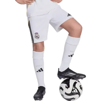 Dětské domácí fotbalové šortky Adidas Real Madrid 25/26 bílé