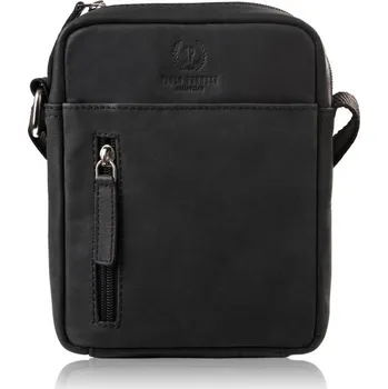 Paolo Peruzzi Menší pánská taška přes rameno kožená Paolo Peruzzi; černá