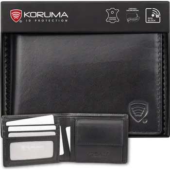 Peněženka Peněženka Koruma , přírodní lícová kůže, černá - muž