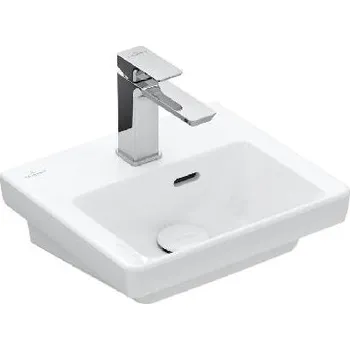 Umyvadlo Villeroy & Boch Subway 3.0 - Umývátko nábytkové 37x31 cm, s přepadem, otvor pro baterii, CeramicPlus, Stone White 437037RW