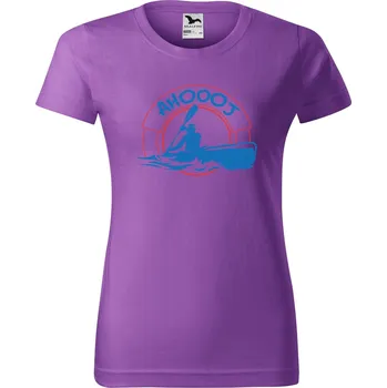 DOBRÝ TRIKO Dámské tričko s potiskem Ahoooj kajak Barva: Fialová, Velikost: L