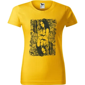 Dámské tričko DOBRÝ TRIKO Dámské tričko s potiskem Queen Barva: Žlutá, Velikost: XL