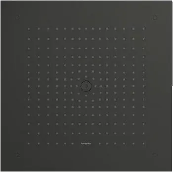 Sprchová hlavice Hansgrohe Raindance E - Hlavová sprcha, 40x40 cm, EcoSmart, kartáčovaný černý chrom 26253340