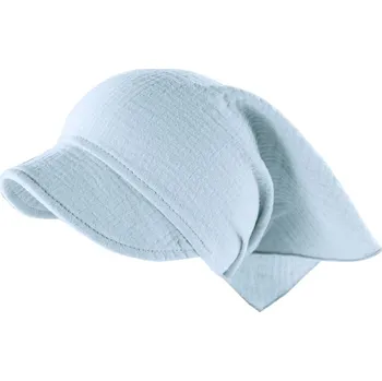 Šátek Eevi Mušelínový šátek s kšiltem - modrý