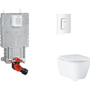 Klozet Grohe Uniset - Set předstěnové instalace, klozetu, sedátka SoftClose a tlačítka Skate Cosmopolitan, alpská bílá SANI15BB3113