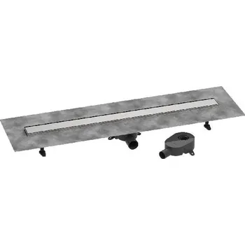 Odvodňovací žlab Hansgrohe RainDrain Go - Sprchový žlab 100 cm s oboustranným roštem, pro vložení dlažby, kartáčovaná nerezová ocel 56275800