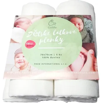 Přebalování PREM Bavlněná Plena 70x70 cm, přírodní bílá 5ks