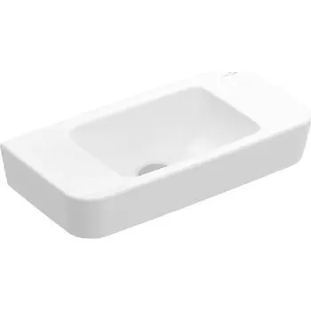 Umyvadlo Villeroy & Boch O.novo - Umývátko Compact 50x25 cm, bez přepadu, bez otvoru pro baterii, CeramicPlus, alpská bílá 434253R1