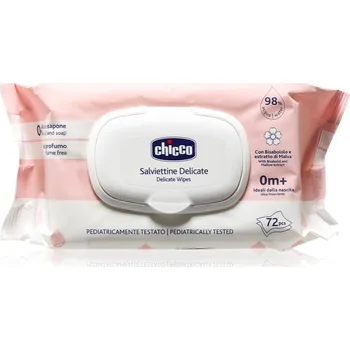 Dětská kosmetika Chicco Delicate Wipes Chamomile vlhčené ubrousky pro děti s heřmánkem 0m+ 72 ks