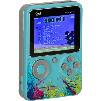 Herní konzole Mini retro přenosná herní konzole 8 x 11,5 x 2 cm modrá