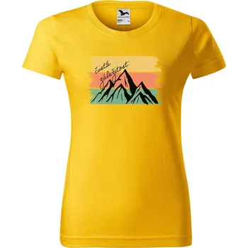 Dámské tričko DOBRÝ TRIKO Dámské tričko s potiskem Čistá záležitost pruhy Barva: Žlutá, Velikost: XL