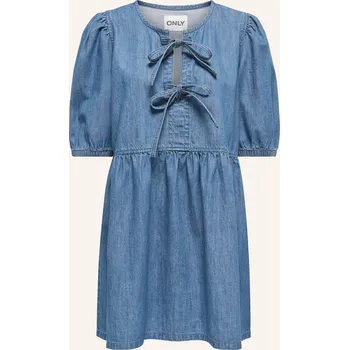 Dámské šaty Only Dámské Džínové Šaty S 3/4 Rukávem, modrá, 34