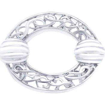 Brož Brož ovál s plastickým zdobením stříbrná 9002049-1