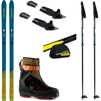 Běžky Backcountry set FISCHER Excursion 88 Crown/Skin Xtralite se stoupacím pásem + vázání + boty Rossignol + hole