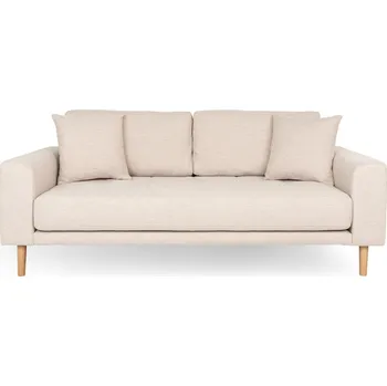 Pohovka Skandinávská pohovka Lido pro 3 osoby béžová s područkami do obýváku Intesi na dřevěných nohách