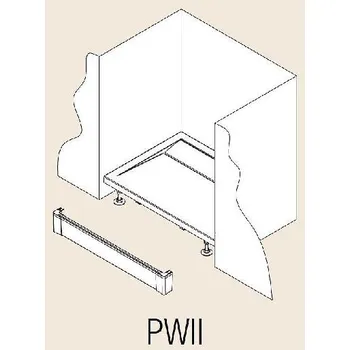 Sprchová vanička RONAL ILA - Hliníkový přední panel pro obdélníkovou vaničku, I-panel, 1 strana, 1500 mm - barva černá matná PWII15006
