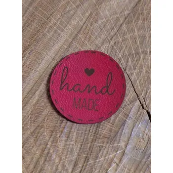 Nášivka Nášivka / štítek z eko kůže - hand made barva červená